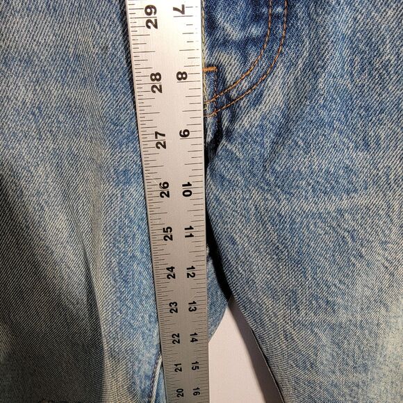 Levi Strauss & Co. 501s Wash Blue Distressed Jeans Front & Back Pockets Size S - Picture 9 of 11